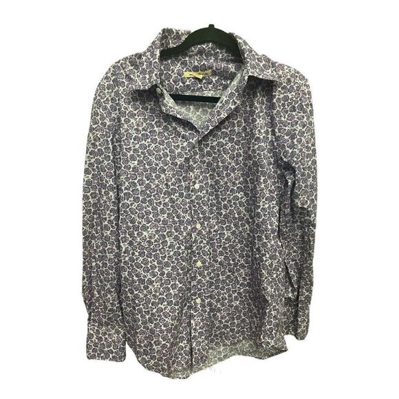 Men’s Vintage 80’s Retro John Varvatos  Purple Floral Shirt Size Small - Picture 1 of 5